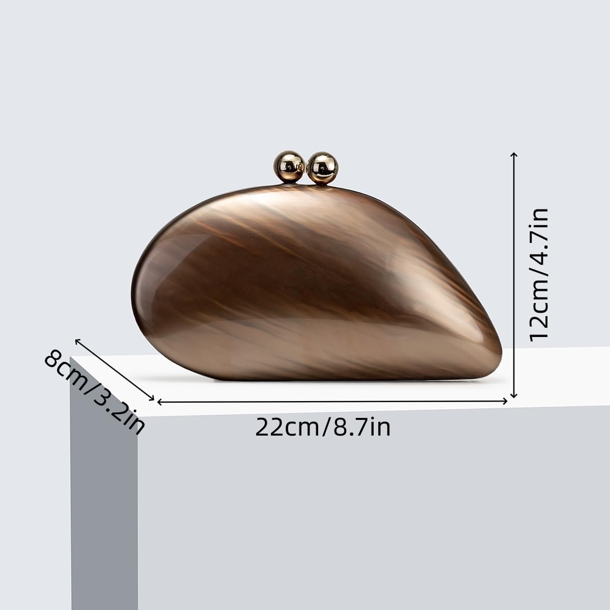 UMREN Seashell Chain Shoulder Bag for Women Acrylic Evening Clutch Bag Glitter Marble Purse Handbag for Wedding Party Prom - Image 4