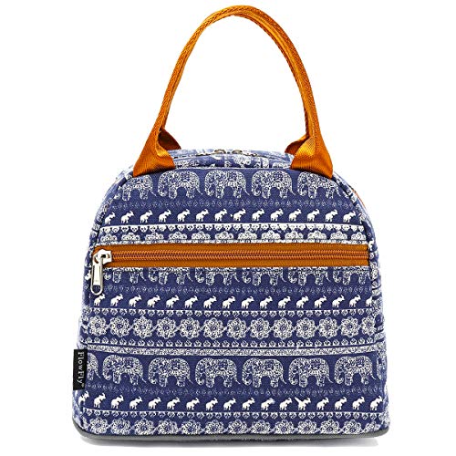 Flowfly Lunch Bag Tote Bag Lunch Organizer Lunch Holder Insulated Lunch Cooler Bag For Women/Men,Elephant #TOP5