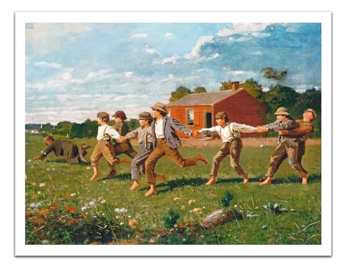 Winslow Homer SNAP THE WHIP 1872 Vintage Painting -Unframed- Premium Art Print (17x13")