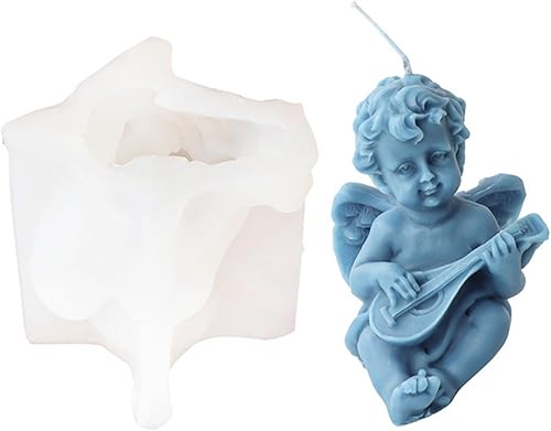 Miniatura 7 de Molde de silicona para velas de ángel 3D, moldes de fabricación de velas de jabón hecho a mano, molde de resina de ángel alado, molde de bricolaje