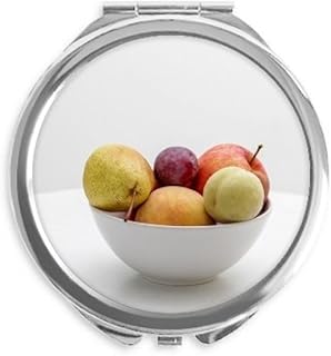 Fresh Temperate Fruits Photograph Picture Hand Compact Mirror Round Portable Pocket Glass