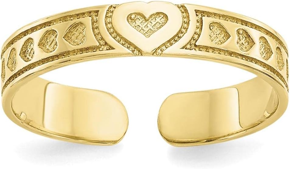 10k Yellow Gold Heart Toe Ring