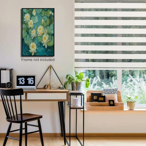 Tableau Nénuphar Jaune 80x120 cm GDJSMIN Affiche Art Mural Sans Cadre