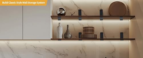 Miniatura 226 de Paquete de 4 soportes en L para estante, 8 pulg. largo x 6 pulg. alto x 1.5 pulg. ancho, grosor 03/64 pulg., soporte de hierro, metal, industrial