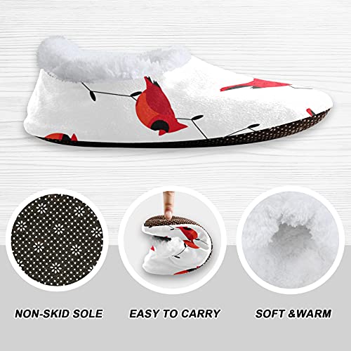 Poeticcity Unisex Fuzzy House Slippers, Warm Fur Lining Shoes, Non-Slip Memory Foam Slippers M-XXL2