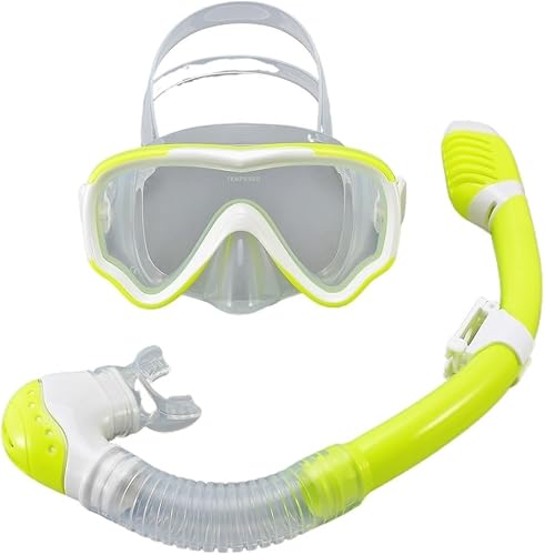 Miniatura 5 de Snorkeling Gear Máscara De Buceo para Niños, Juego De Gafas De Natación, Vidrio Templado, Vista Panorámica, Antifugas, Antivaho, Entrenamiento, Top