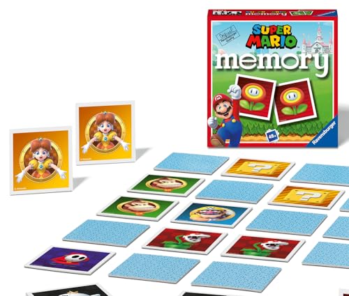 Ravensburger Super Mario Mini Memory Game for Kids Age 3 Years and Up Matching Pairs Card Game with 48 Picture Cards Preschool Learning Toy Family Travel Game Educational Game for Boys & Girls
