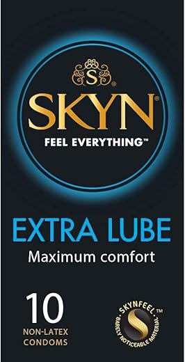 Skyn Extra Lubricated condoms for men- 10 count | Feel Everything | Latex Free