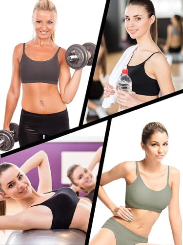 Image of Blulu 3 /6 / 12 Pcs Camisole Bra Wireless Padded Cotton Bralette Mini Cami Bras with Adjustable Straps for Women Girls