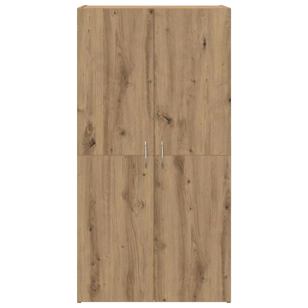 IKAYAA Armadietto in Holz Armadio Porte Battenti Aktenschrank Armadietto per Garage Armadio Ufficio Mobili Ufficio-Rovere artigianale-60 x 32 x 115 cm