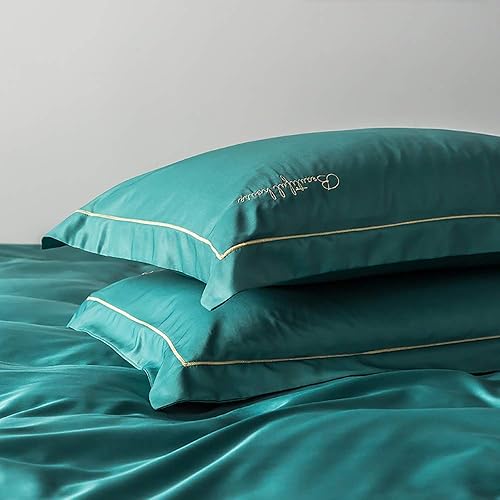 Miniatura 2 de AXOIN HZH FMOGG Duvet Cover Set Double, Duvet Cover Sets Satin, Bedding Set King Size Grey, Bedding Set Silk Duvet Cover Sets Soft Silky 4 Piece