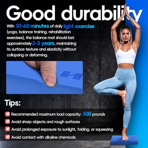 Image of Professional Balance Pad, Nonslip Foam Exercise Balance Pad Cushion for Physical Therapy, Foam Balance Mat for Exercise, Yoga, Fitness, Stability Training and Stretching
