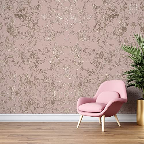 Image of DWELLSINDIA Gurunge Self Adhesive Wall Grain Textured Wallpaper (16.14 X 96 Inches, Pink)