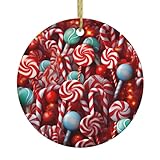Stampa fronte-rete: gli ornamenti in ceramica sono stampati su entrambi i lati e l'effetto visivo è migliore. La dimensione è di circa 7,3 x 0,35 cm, che è molto adatta per appendere all'albero di Natale o ovunque tu voglia.