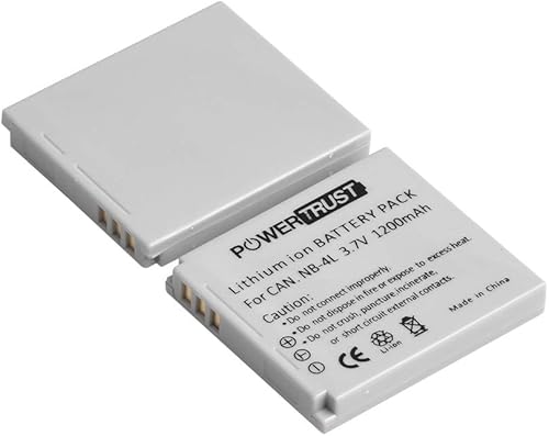 Miniatura 5 de PowerTrust 2 baterías NB-4L NB4L + cargador rápido para Canon PowerShot ELPH 100 HS, 300 HS, 310 HS, SD1000, SD1100 is, SD1400 is, SD200, SD300,