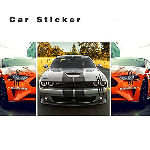 VICDUEKG Monster Klaue Aufkleber, 2 Stück Augenbrauen Scheinwerfer Aufkleber Auto Wasserfeste Vinyl Decals Autoaufkleber Dekoration Monster Klaue AutoAufkleber Aesthetic Sticker (Schwarz)