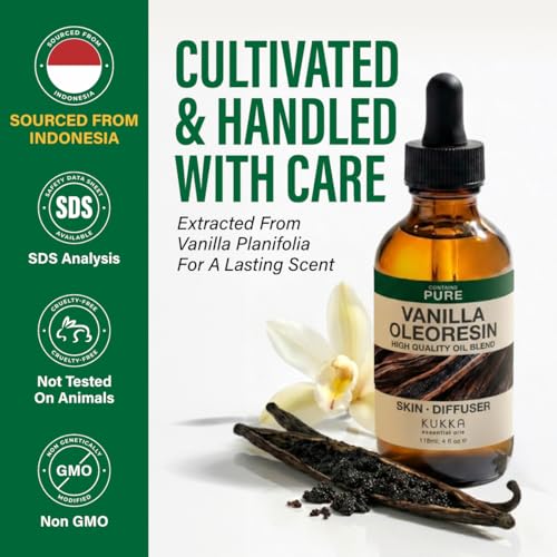 Image of 100% Pure Vanilla Oil - 4 Fl Oz Vanilla Essential Oil for Hair, Skin, Diffuser, Aromatherapy & DIY Soap Making Scent (Pack of 3)