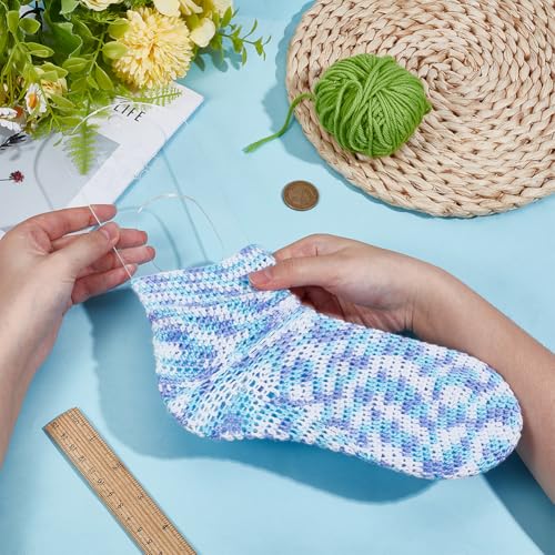 Image of BENECREAT 2Pcs Acrylic Sock Blockers, Clear Knitting Sock Ruler Stocking Blockers Socking Stretchers for Handmade Knitting & Crochet Stocking Knitters, 3mm Thick