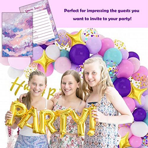 Raykeeplus Birthday Invitations Birthday Invitations Girl (Cards With Envelopes) -Birthday Party Invitations For Girls, Kids, Adults, Party Supplies 6.3 Inches X 4.3 Inches-Watercolor #TOP5