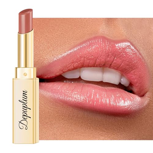Image of Depuplum Nude Pink Lipstick for Women Moisture Lip Gloss Tinted Lip Balm | Sheer Nourishing Hydrating Glossy Creamy Lipstick Glow Reviver Lip Stick for Dry Lips,DM70 Peach Nude