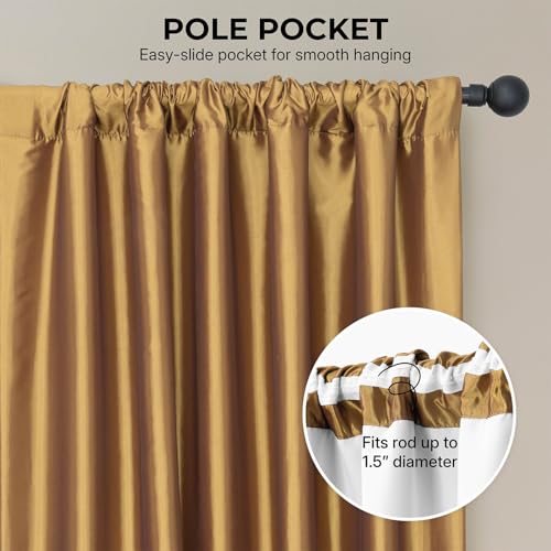 HPD Half Price Drapes Blackout Curtains for Bedroom & Living Room - Faux Silk Taffeta Blackout Curtain 50 X 84 (1 Panel), PTCH-BO404-84, Golden Spice by HPD Half Price Drapes - Used condition - Image 5