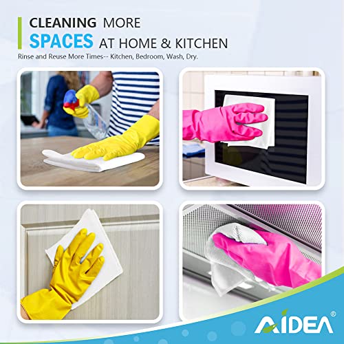 Aidea Microfiber Cleaning Cloths White-24Pk, Strong Water Absorption, Lint-Free, Scratch-Free, Streak-Free, Dish Towels White (11.5In.x 11.5In.) #TOP6