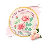 Embleaf Rose Body Butter, Shea Body Butter for Women Dry Skin, Natural Rose Lotion for Body Care Smell Good-6.8 floz(200ml)