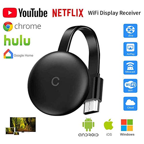 LKIHAH Stick de TV de Google Chromecast para Netflix Youtube recientes Fi Pantalla HDMI Dongle inalámbrica Miracast para Android iOS PC