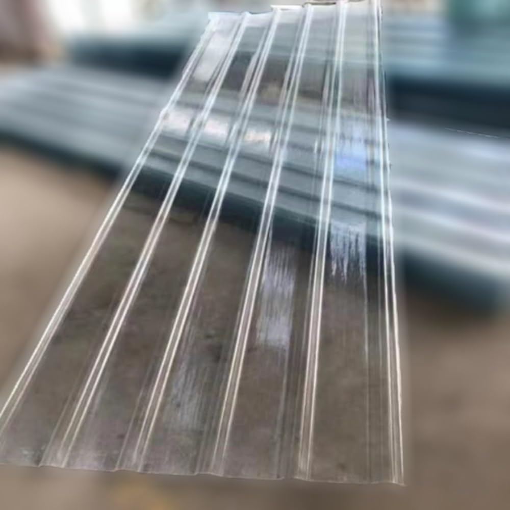 Paneles de techo corrugados de plástico transparente, paneles de fibra de vidrio resistentes a la lluvia y a los rayos UV para cobertizos de invernaderos