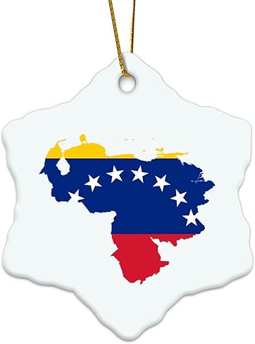Miniatura 1 de Adornos de cerámica de Navidad de Venezuela recuerdo colgante mapa de Venezuela recuerdo de cerámica de 3 pulgadas colgante para árbol de Navidad