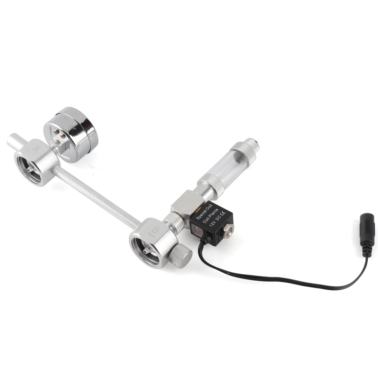 Kit de générateur de CO2 pour Aquarium DIY Système de générateur de CO2 avec électrovanne pour Compteur de Bulles et contrôle de dioxyde de Carbone Kit de réacteurs pour Plantes Aquarium