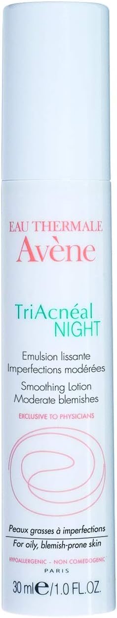 Avène TriAcneal NIGHT Smoothing Lotion for Adult Acne Prone, Retinaldehyde, Non-Comedogenic, 1 Oz