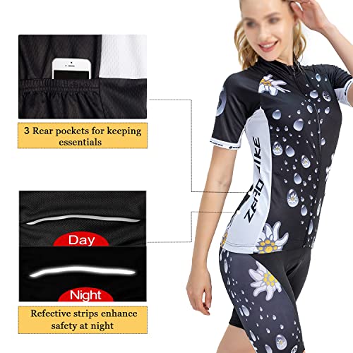 Image of Women's Short Sleeve Cycling Jersey Jacket Cycling Shirt Quick Dry Breathable Mountain Clothing Bike Top