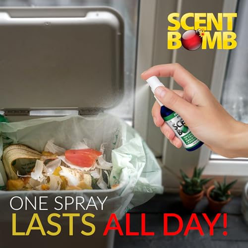 Image of Scent Bomb Air Freshener Spray, Long-Lasting Odor Eliminator - Effective Deodorizer for Home & Car, Fresh Room Spray for Kitchen, Bathroom & Smell Neutralizer - 1 oz Pack of 4, Pine Scent
