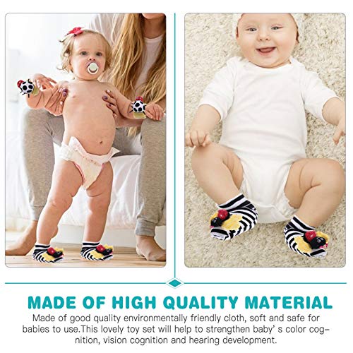 Toyvian 1 Conjunto de Meias de Bebê de Inseto Macio de Abelha Brinquedos Chocalhos para O Pulso E Me