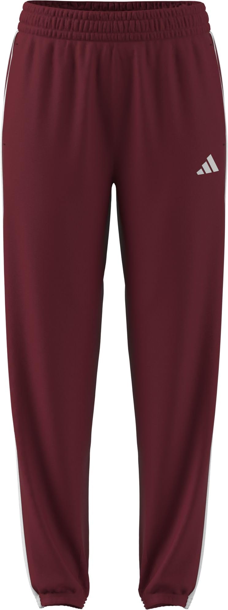 adidas Women's Train Essentials 3-Stripes Woven Pants, Active Maroon/White, XXL