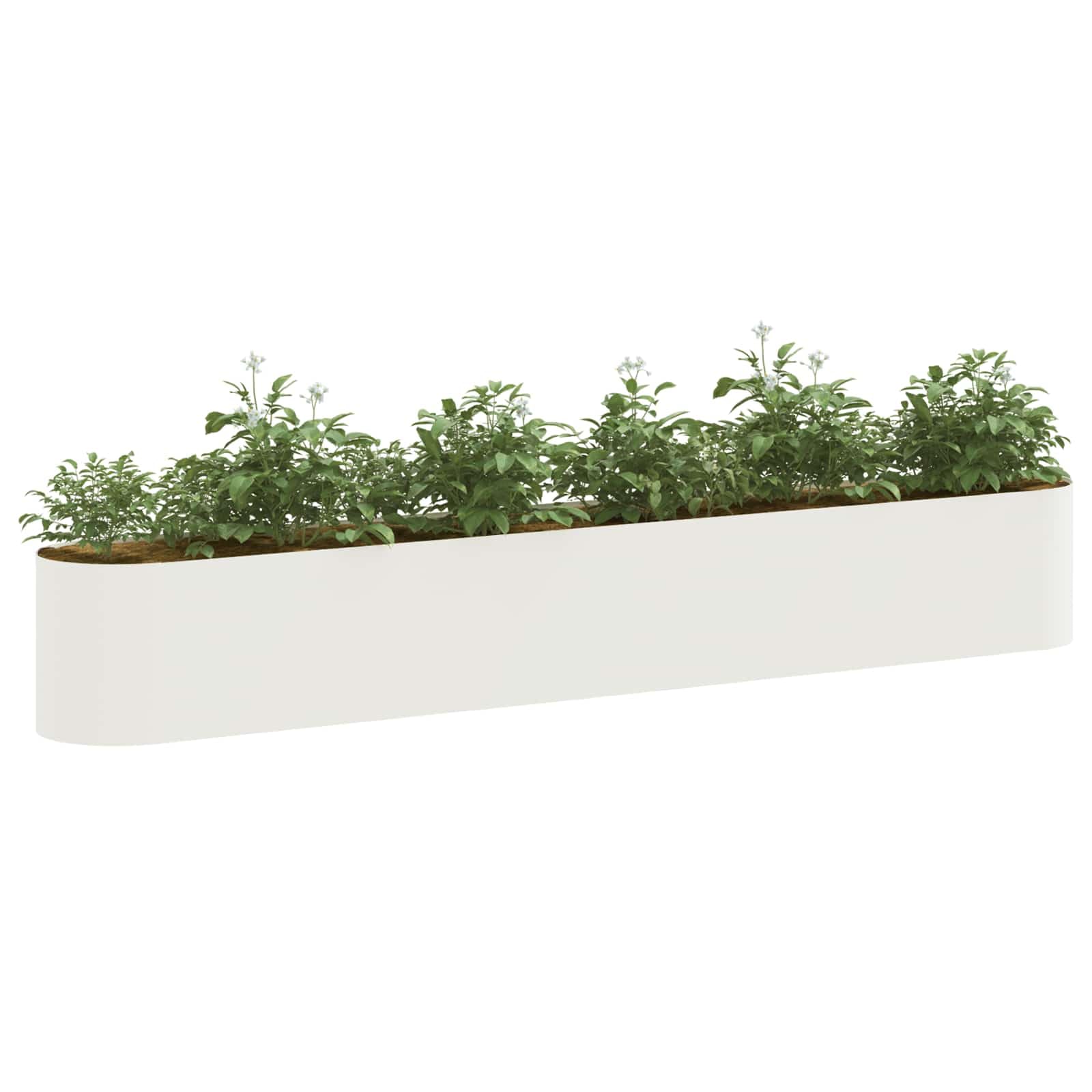 vidaXL Raised Garden Bed White 280 x 40x 40 cm, Modern Garden Planter, Weather Resistant Raised Bed, Outdoor Gardening Solution, Efficient Decorative Plant Container