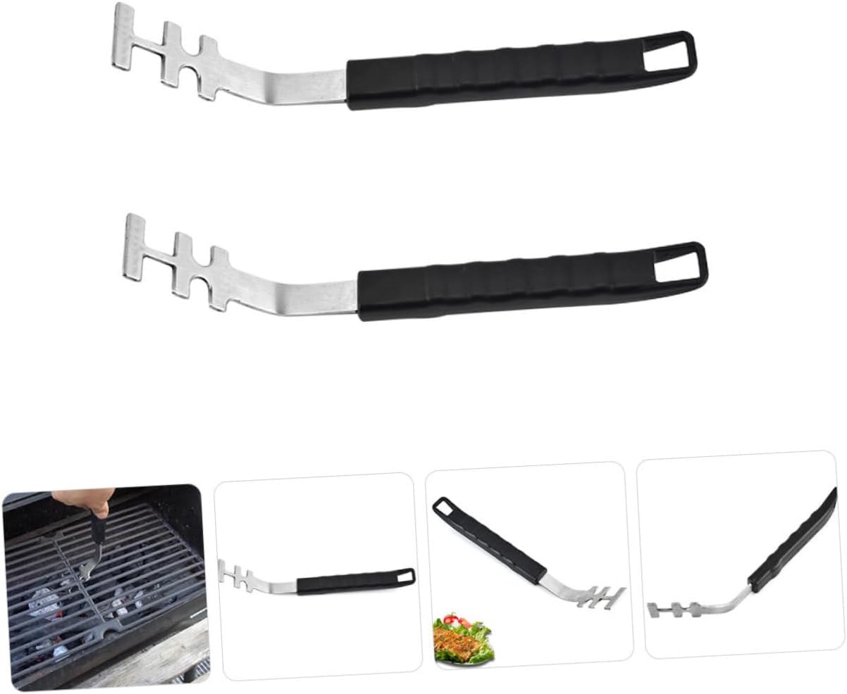 3 Piece Stainless Steel Grill Grate Lifter Gripper for Barbecue