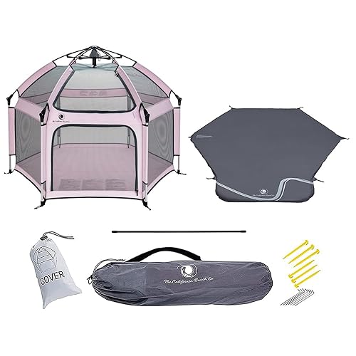 POP 'N GO PLAYPEN Corralito premium para bebés al aire libre que incluye tapete de juego autoinflable (rosa suave)