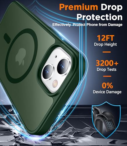 Coque iPhone 14 Plus anti-traces de doigts lot de 2 protections écran vert