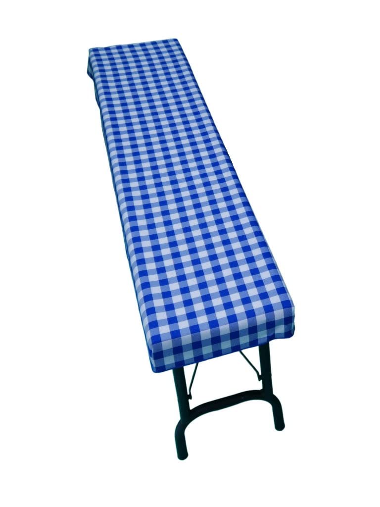 Zestaw mebli do namiotu piwnego (zestaw 3 szt.) składający się z 1 obrusu i 2 pokrowców na ławkę piwną. Rozmiar i kolory do wyboru (220 x 50 cm, niebieska kratka)