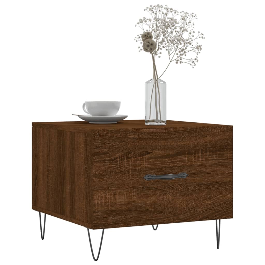 Homgoday Tavolino da caffè in rovere marrone, 50 x 50 x 40 cm, in legno ingegnerizzato, tavolino da tè per soggiorno, sala d'accoglienza degli ospiti, camera da letto e ufficio, tipo 6
