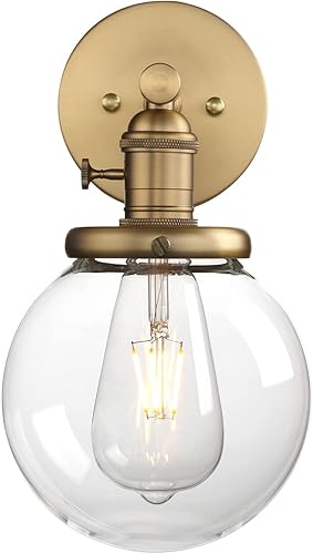 Miniatura 7 de Phansthy Lámpara de pared industrial antigua con pantalla de cristal de 5.9 pulgadas (antigua)