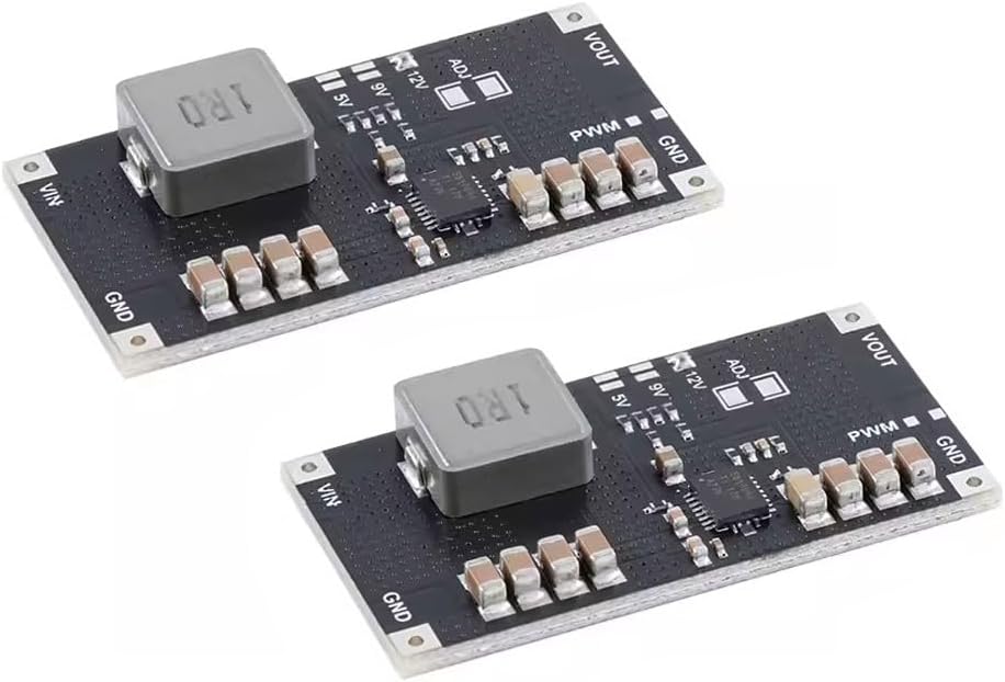 TPS61088 5V 9V 12V Adjustable Boost Step Up Module Lithium Battery Step Up Boost Board Power Supply Module 10A 1MHz Switch Frequency (12V)