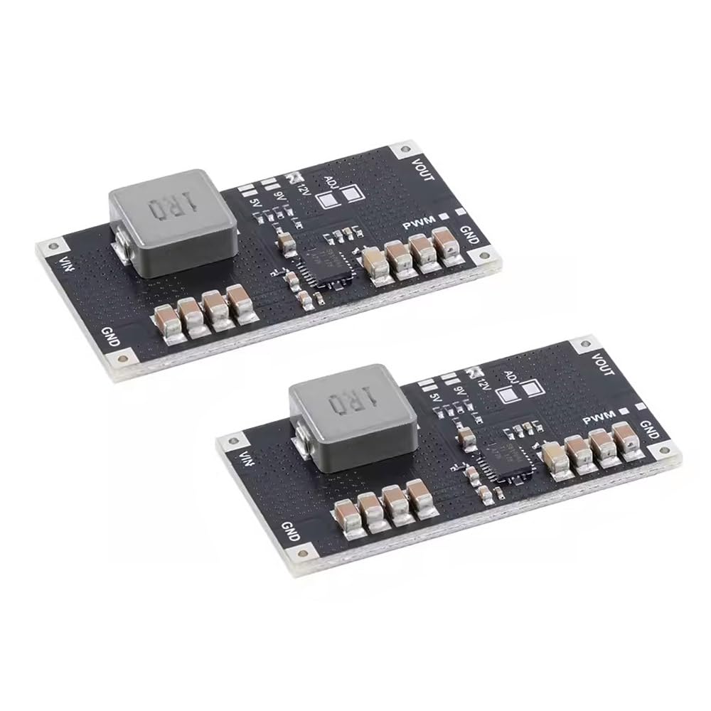 TPS61088 5V 9V 12V Adjustable Boost Step Up Module Lithium Battery Step Up Boost Board Power Supply Module 10A 1MHz Switch Frequency (12V)