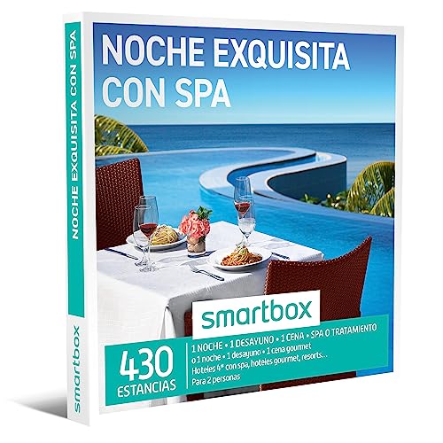 Smartbox - Caja Regalo Noche Exquisita con SPA - Idea de Regalo Original - 1 Noche con Desayuno, Cena y SPA para 2 Personas