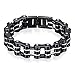 OIDEA Bracelet pour homme en acier inoxydable noir, largeur 16 mm, exquis, chaîne de vélo, bracelet de moto, bracelet de poignet, 22 cm