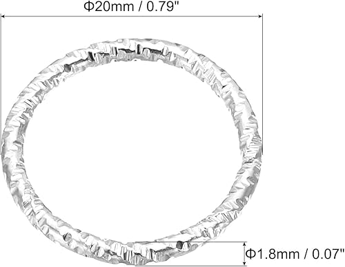Miniatura 2 de PATIKIL Anillo con dije de copa de vino de 0.071 x 0.787 in, paquete de 100 aretes de metal con cuentas, aros de salto abiertos, color blanco