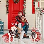 6 pcs valentines day dog costume set including 2 pcs red heart headband 2 pcs buffalo plaid pet bandana 2 pcs red tutu skirt, cupid headband dog tutu for large dogs medium holiday outfit accessory 14 51yrs48fe0l. Sl500. Ss150