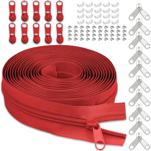 #5 ruban fermeture éclair nylon 10 verges 162 rouge